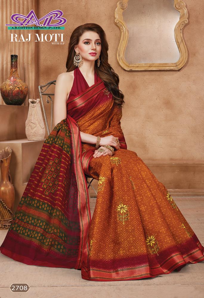 AB Rajmoti Pure Cotton Printed Saree Collection